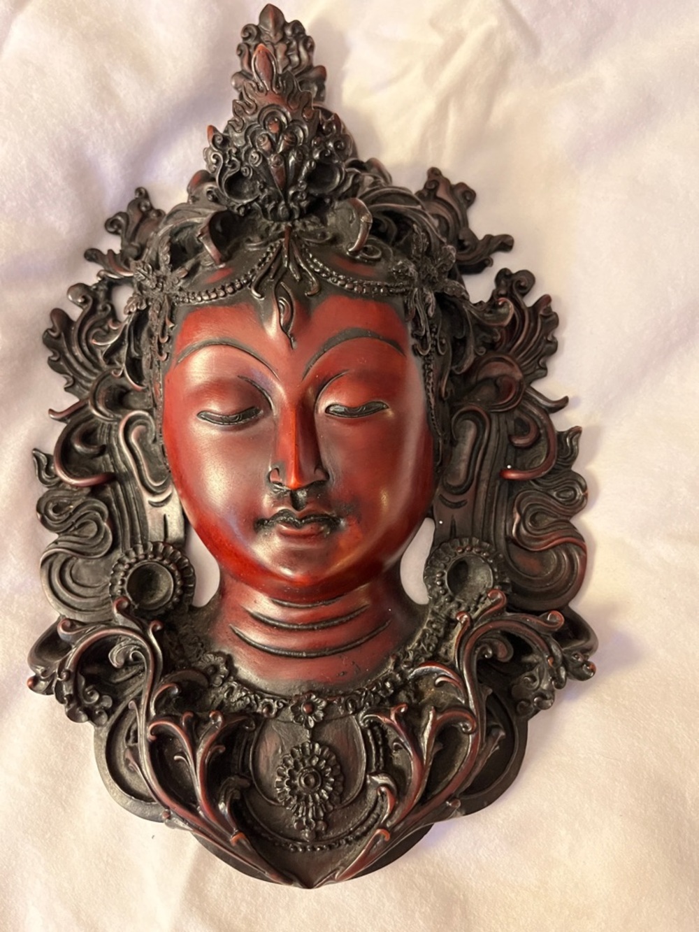 Ornate Red Tara Wall Bust
